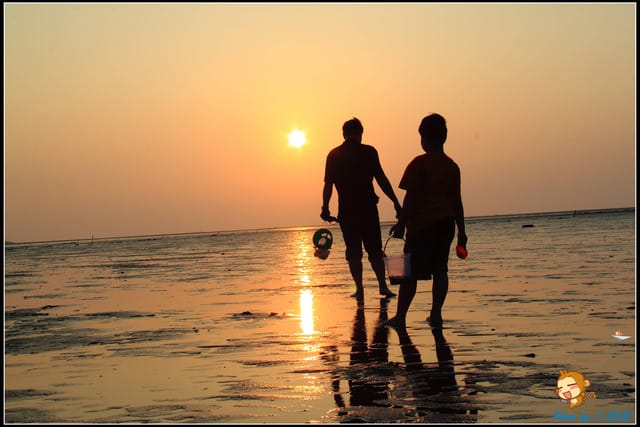 《遊記—台中》被夕陽染紅的高美濕地