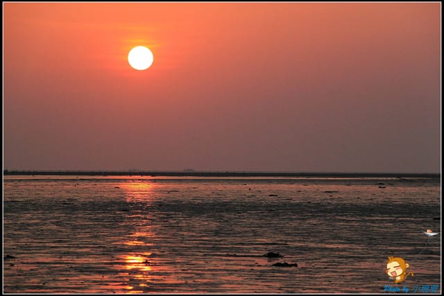 《遊記—台中》被夕陽染紅的高美濕地