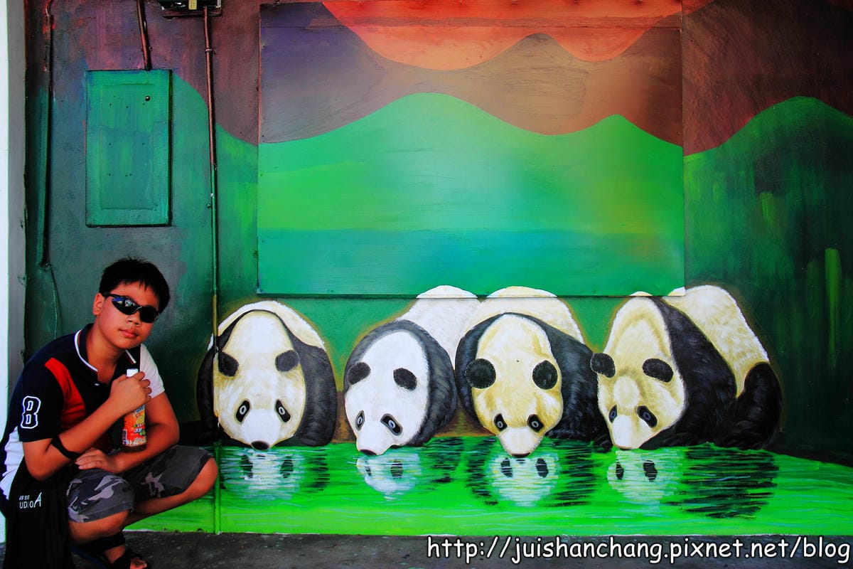 【遊記—雲林斗南】石龜溪の貓熊彩繪村～圓仔從動物園落跑了？！