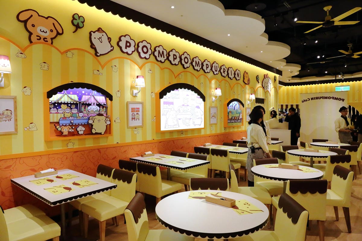 【食║台北】布丁狗餐廳 POMPOMPURIN Cafe。台灣一號店～日本超卡哇依卡通主題餐廳開幕，布丁狗陪你吃下午茶(已歇業)