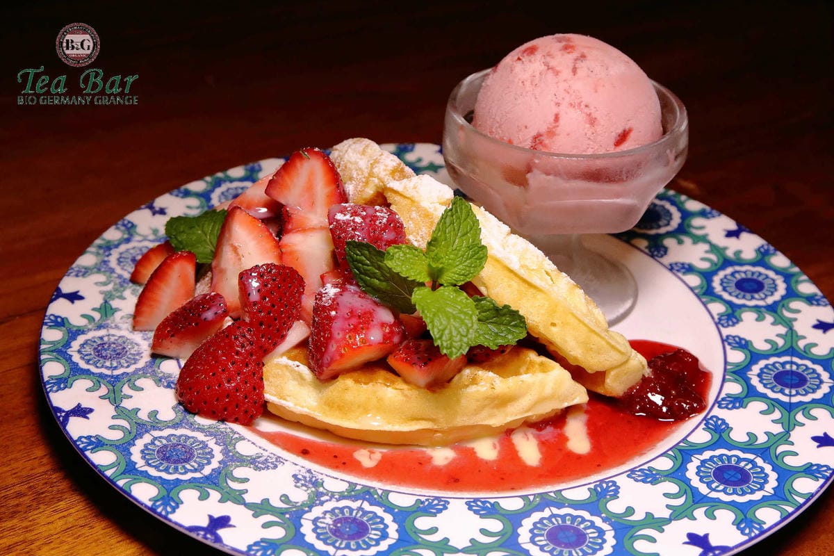 【食。台北】B&G德國農莊德式精品餐廳~信義區美食。Bellavita精品餐廳推出全新餐點，無咖啡因的天然有機草本茶，喝茶聊天吃美食的好所在