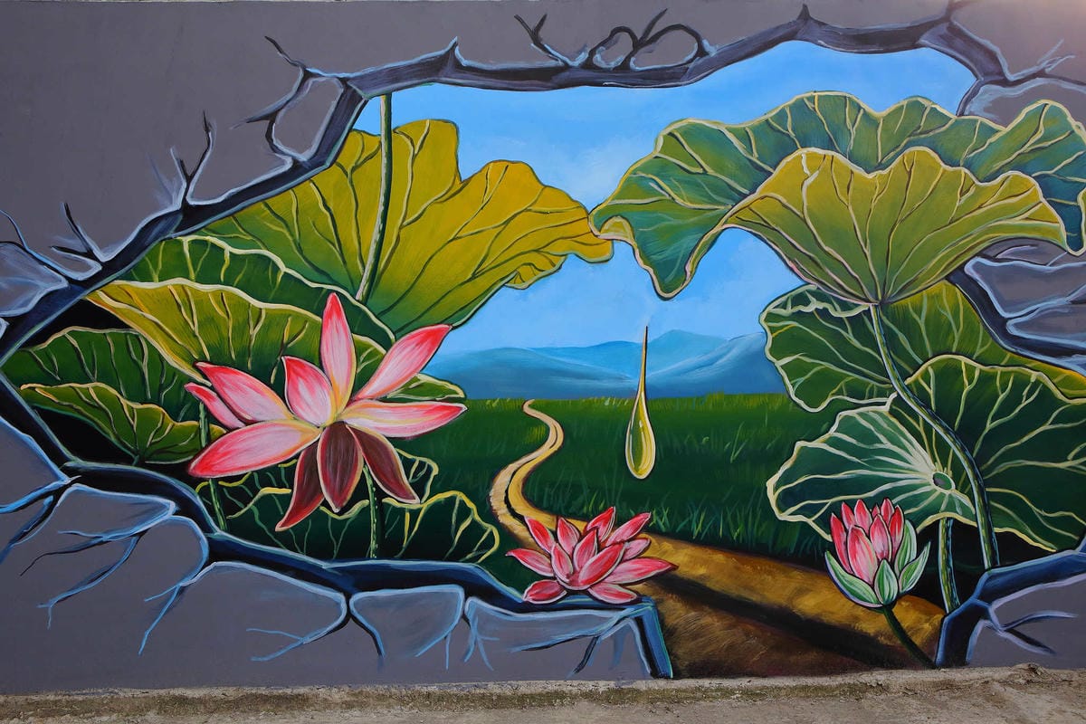 【遊。板橋】板橋新亮點！萬板橋下3D彩繪牆VS蝴蝶公園地景花海，地景藝術打卡必遊！