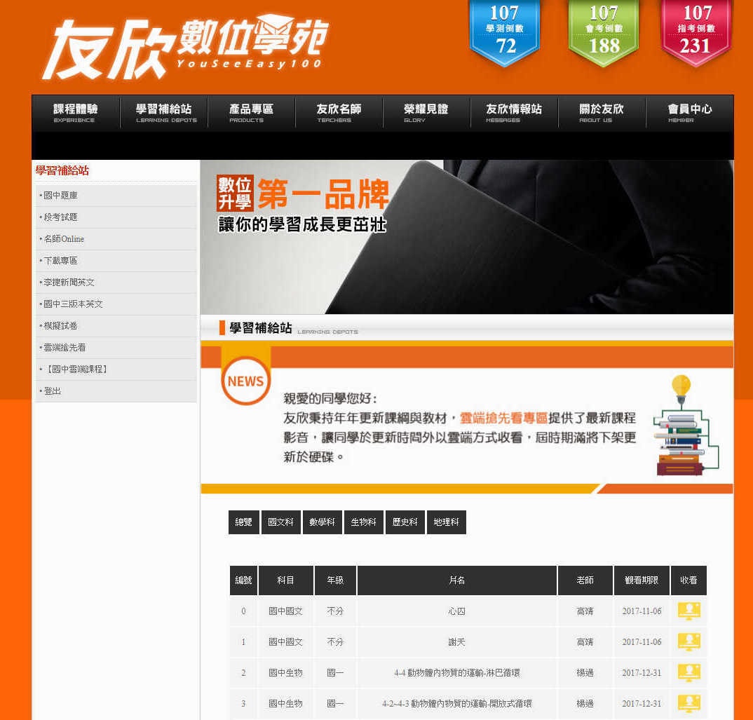 【高中教學資源】友欣數位學苑〜國高中升學線上學習領導品牌。行動補習網,即時的學業顧問,讀書最佳好幫手!