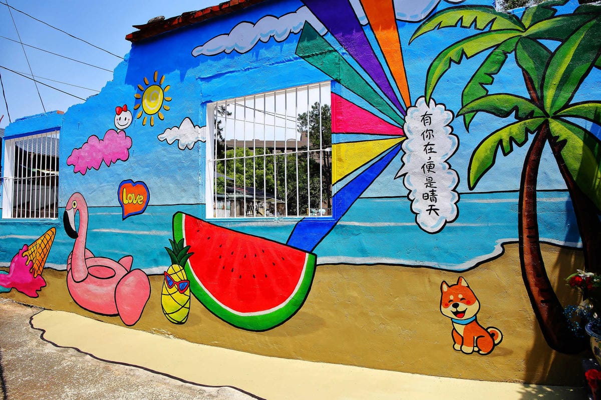 【食。中壢】晴天咖啡sunny cafe〜IG打卡新亮點！隱身巷弄老宅打造咖啡館，一次擁有彩繪&老屋風，文青最愛的懷舊愜意！(已歇業)