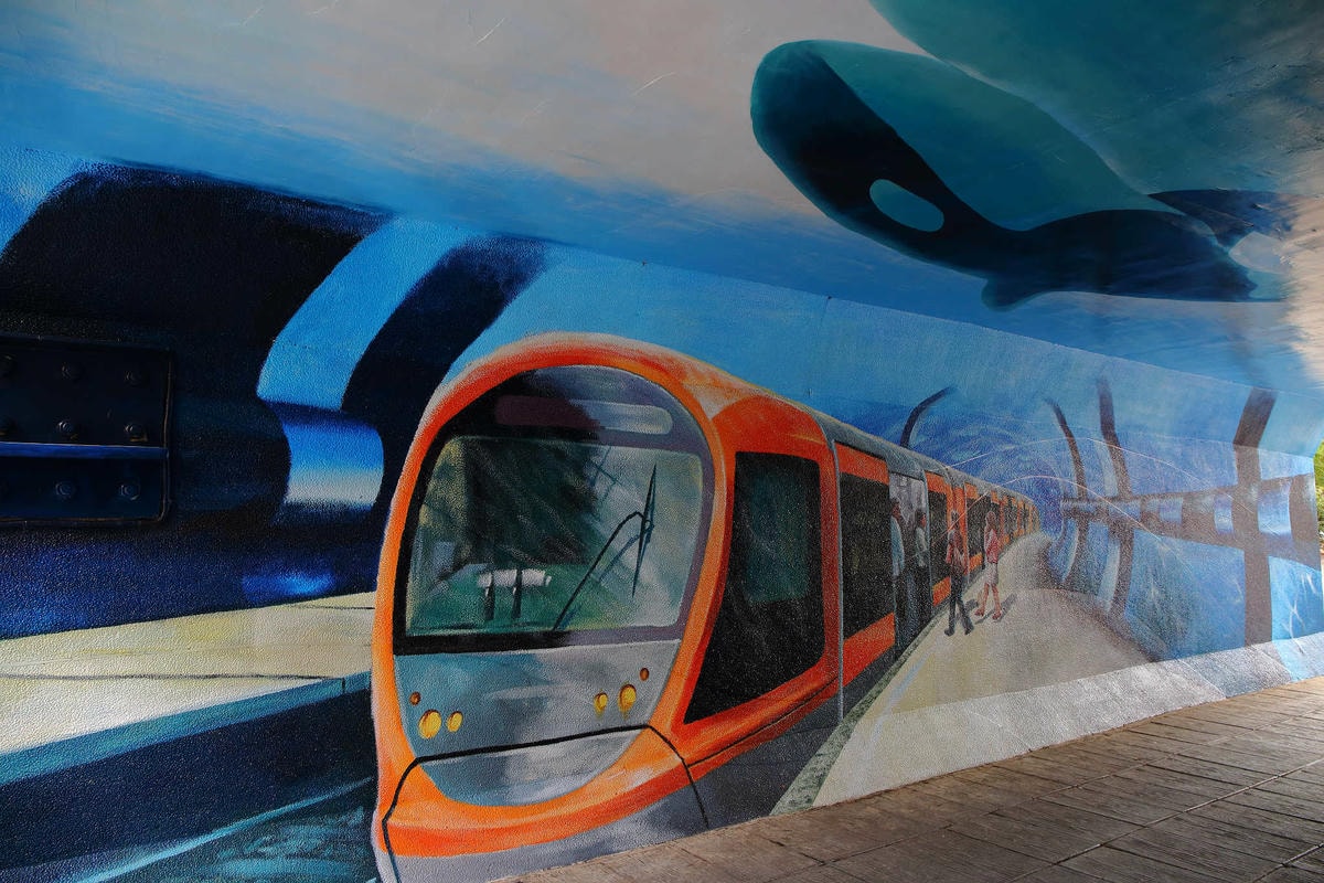 【遊。新莊】中港大排彩繪河廊親水公園〜台版清溪川!藝術彩繪打造浪漫水岸公園,散步看夕陽的好地方