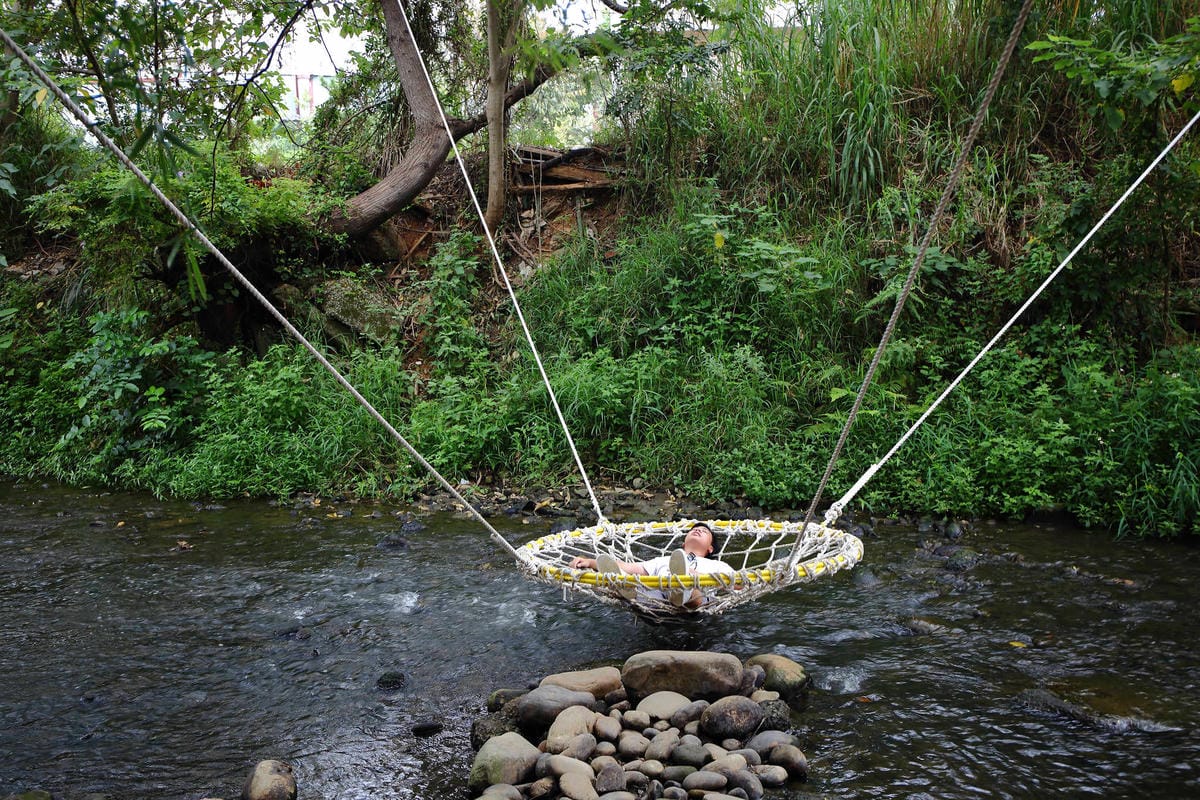 【遊。中壢】台灣地景花園〜8/6重新開放，無料參觀、免費玩水！溪流上盪鞦韆、親子遊樂設施，太適合小人玩到翻！