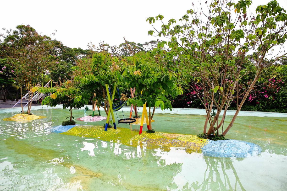 【遊。中壢】台灣地景花園〜8/6重新開放，無料參觀、免費玩水！溪流上盪鞦韆、親子遊樂設施，太適合小人玩到翻！