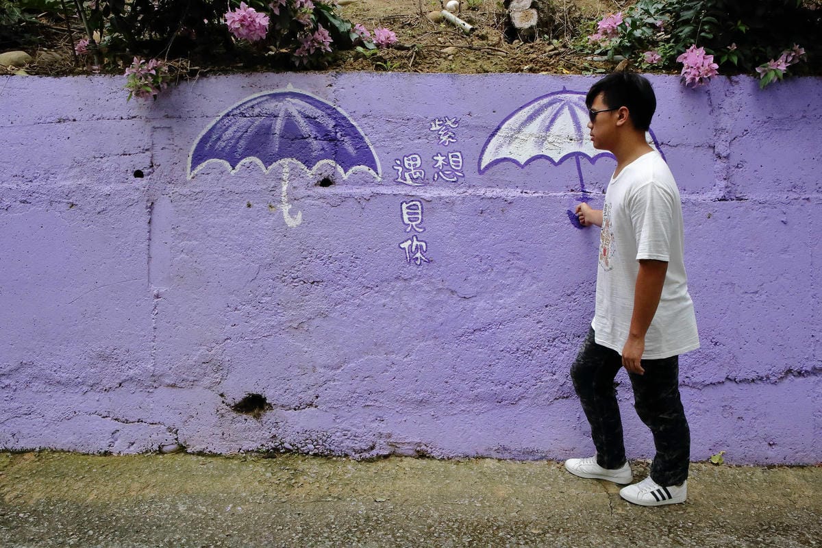 【遊。苗栗】噢哈娜咖啡屋〜寵物旅遊景點。會跟著你飛的雨傘！紫色風暴來襲，完全沉浸在這片紫色浪漫(110.3.1起寵物禁止入園)