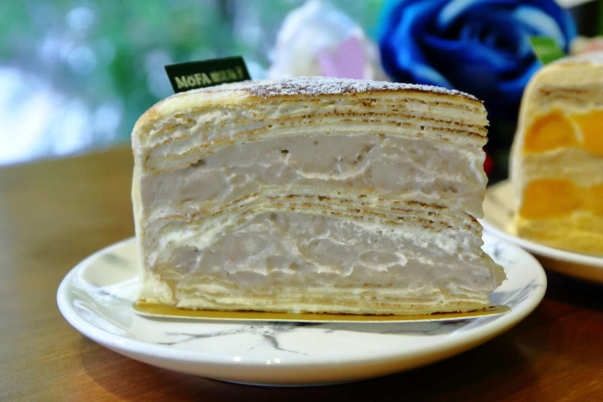【食。中壢】MOFA 魔法氛子〜會爆漿的千層蛋糕，一刀劃下滿滿芋泥餡湧出，伴手禮、團購高CP值甜點！