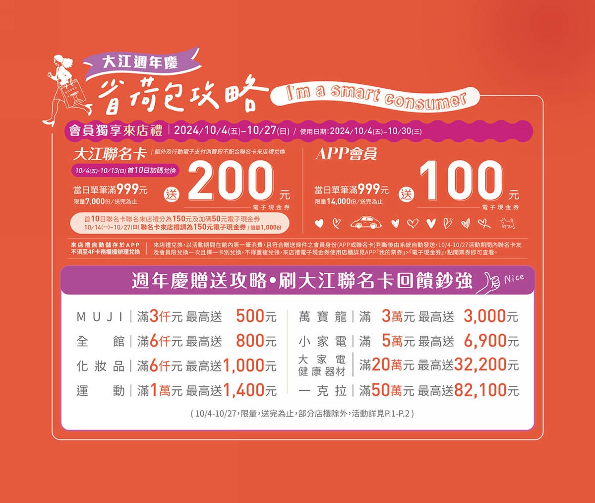 悠遊逛週年慶!讓你優雅逛街也不失美麗!輕鬆享優惠〜饗美食〜想