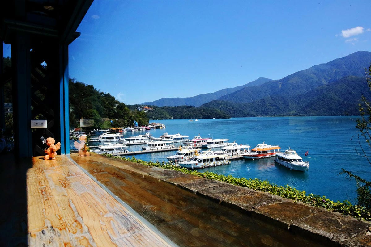 日月潭景觀餐廳推薦，眺Tiao，水社碼頭咖啡廳，270度湖景